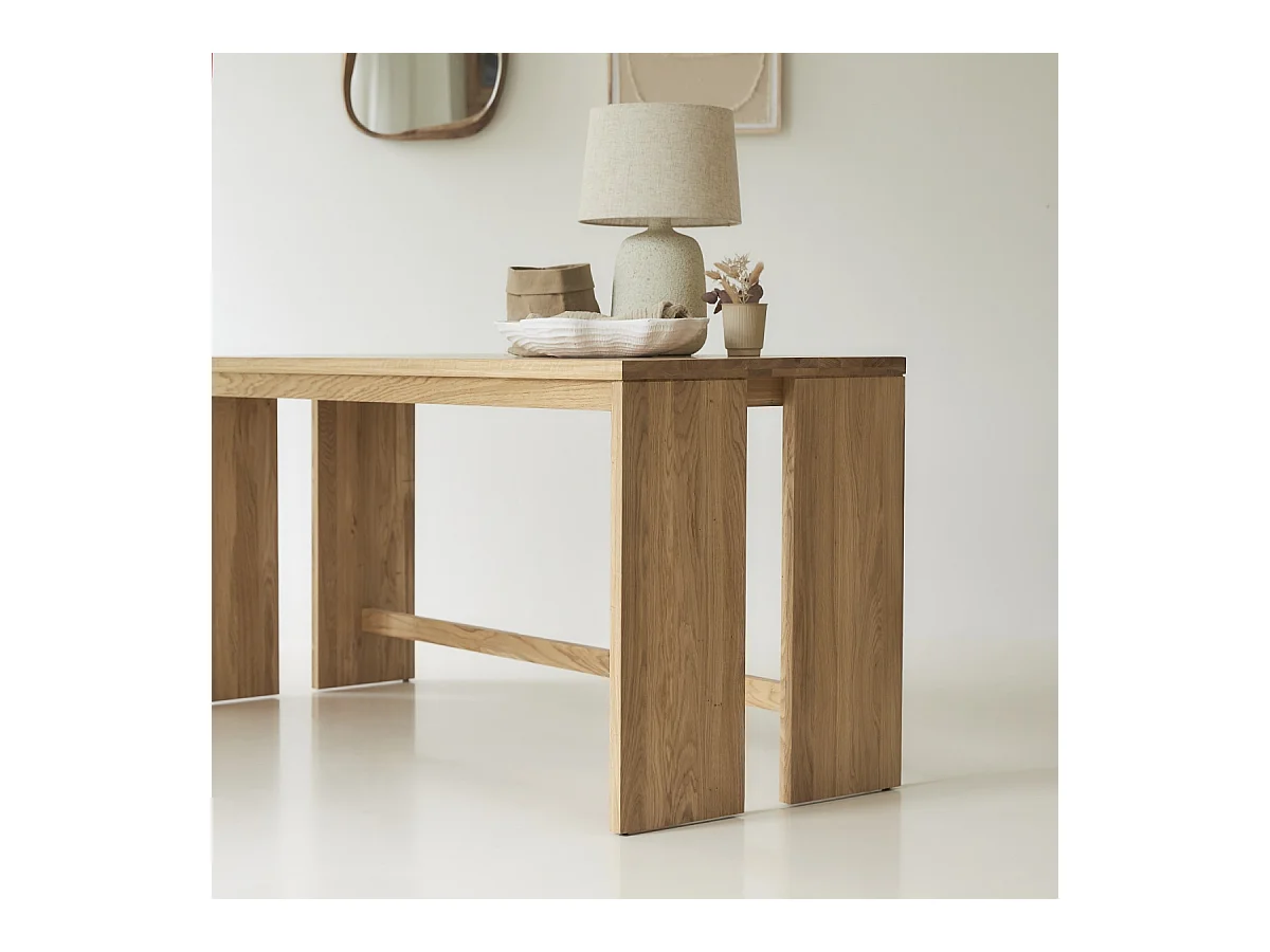 Scrivania Eden in legno di rovere massello 160 cm