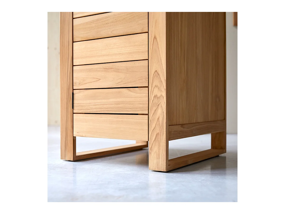 Colonna semplice portaoggetti in teak massello Minimalys