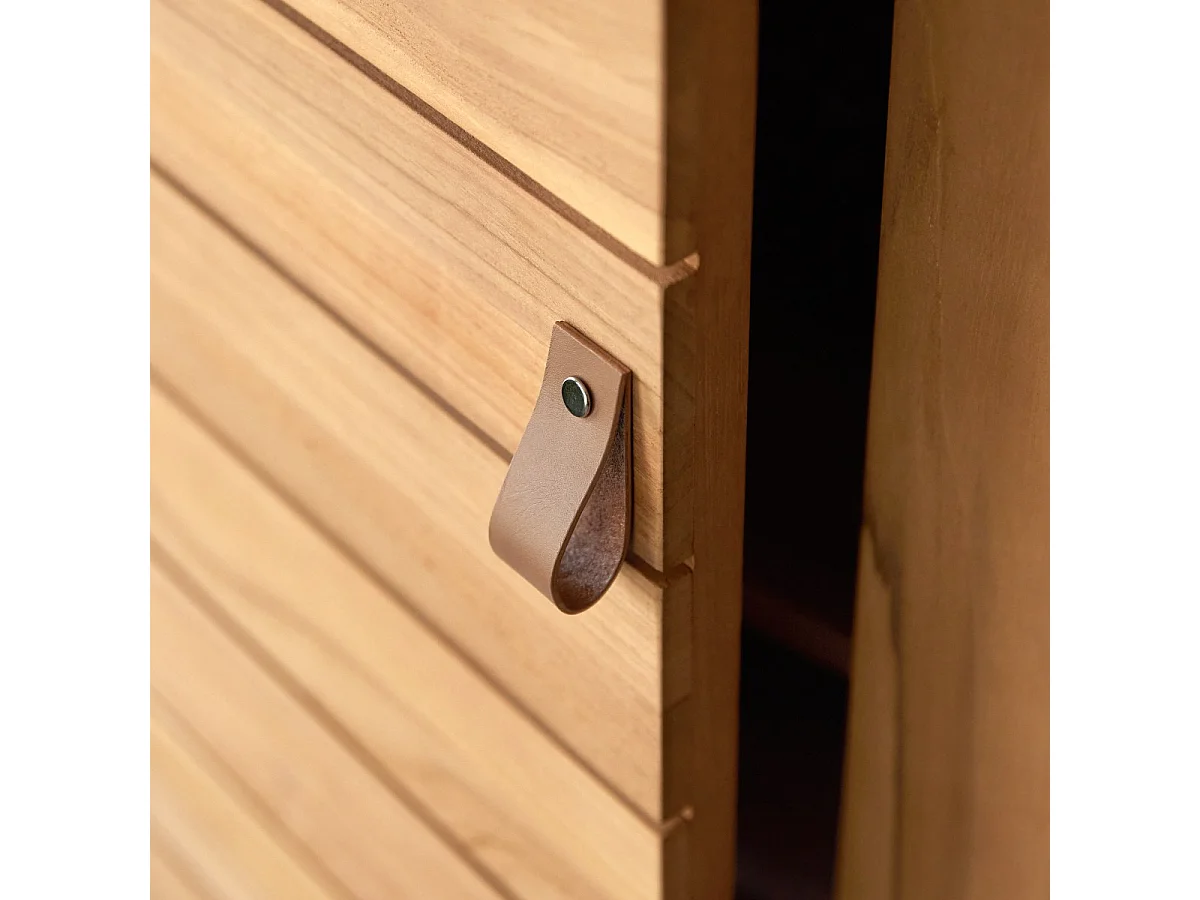 Colonna semplice portaoggetti in teak massello Minimalys