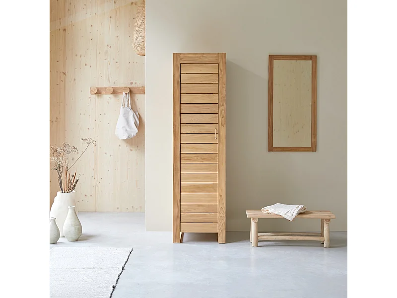 Colonna semplice portaoggetti in teak massello Minimalys