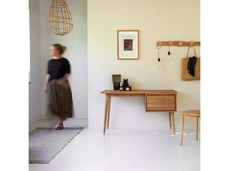 Scrivania in Teak naturale stile vintage