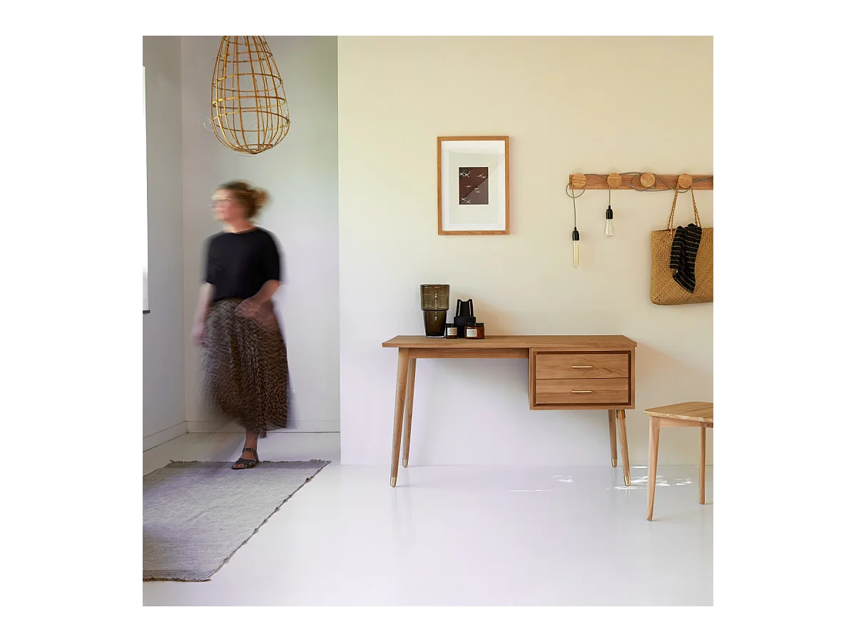 Scrivania in Teak naturale stile vintage