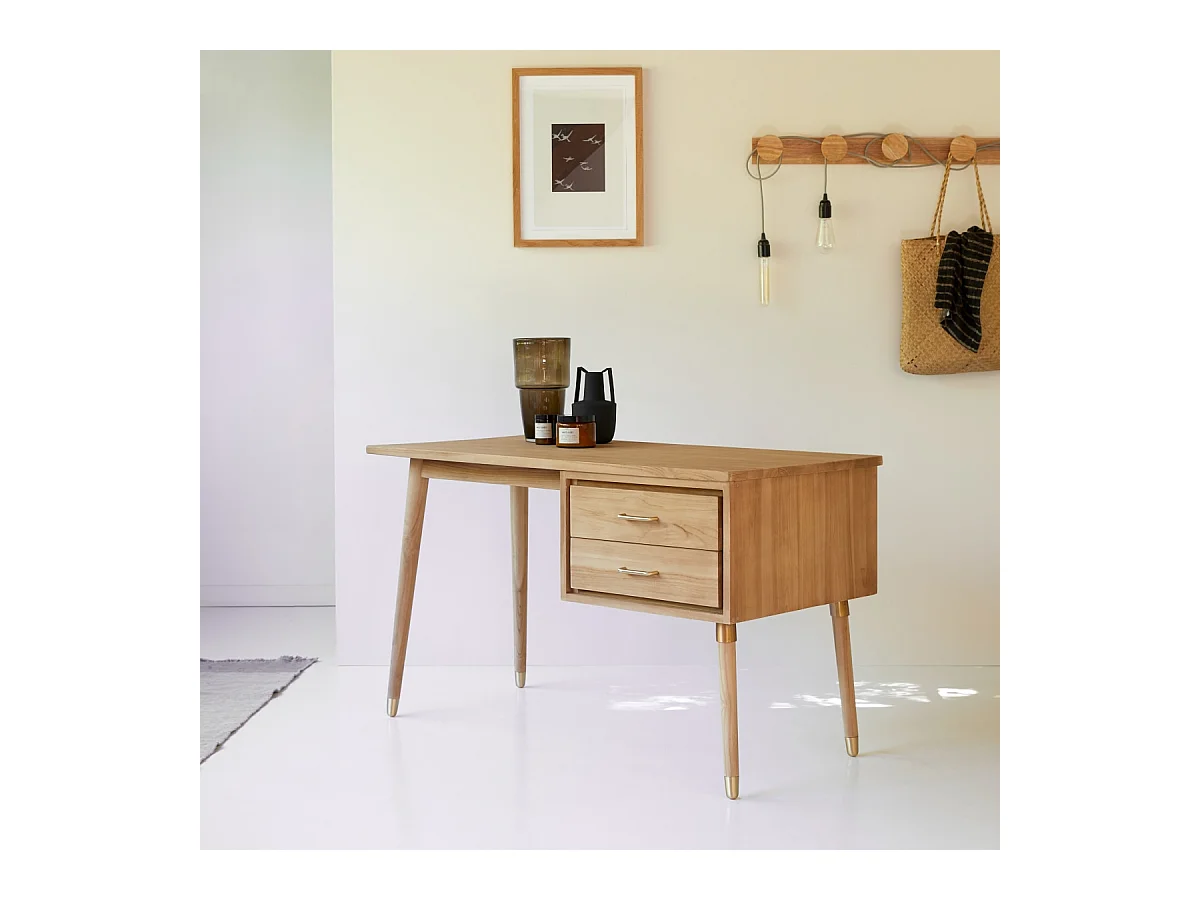 Scrivania in Teak naturale stile vintage