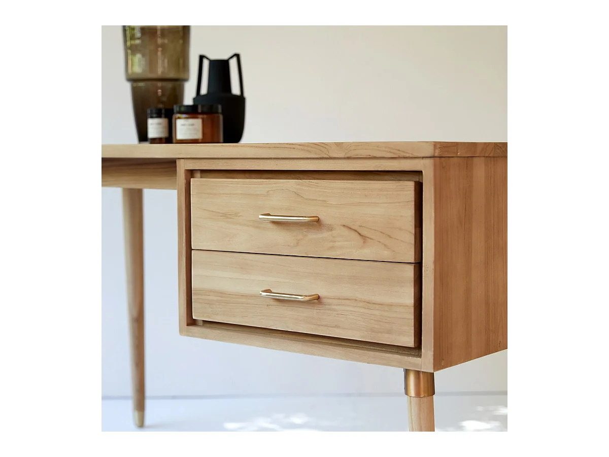 Scrivania in Teak naturale stile vintage