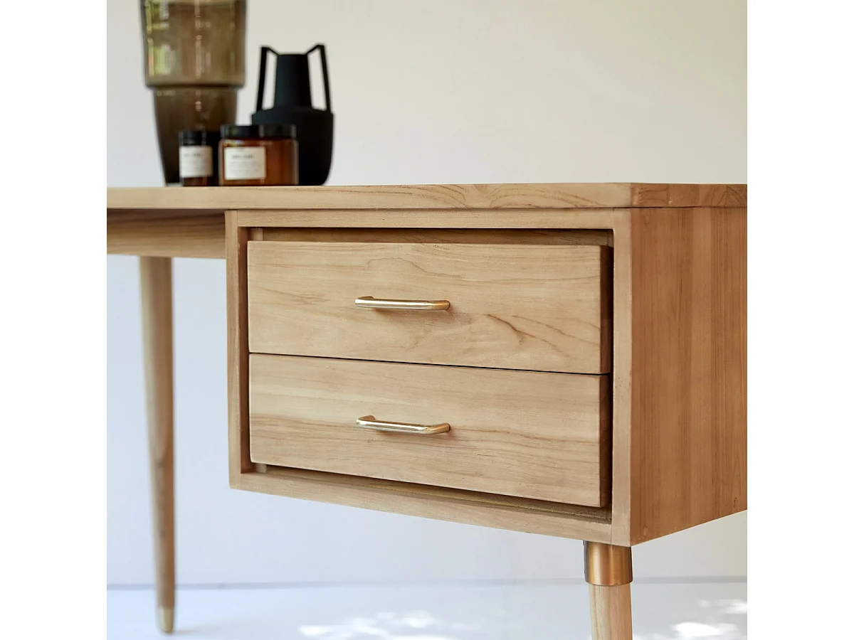 Scrivania in Teak naturale stile vintage