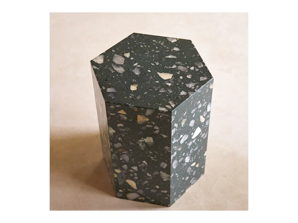 Tavolino da divano in terrazzo pregiato nero Zoé