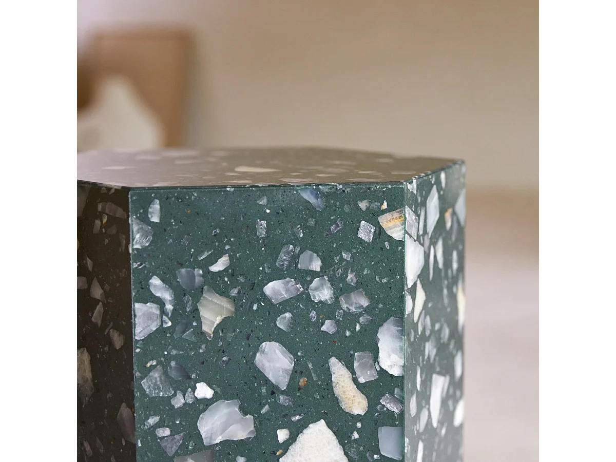 Tavolino da divano in terrazzo pregiato nero Zoé