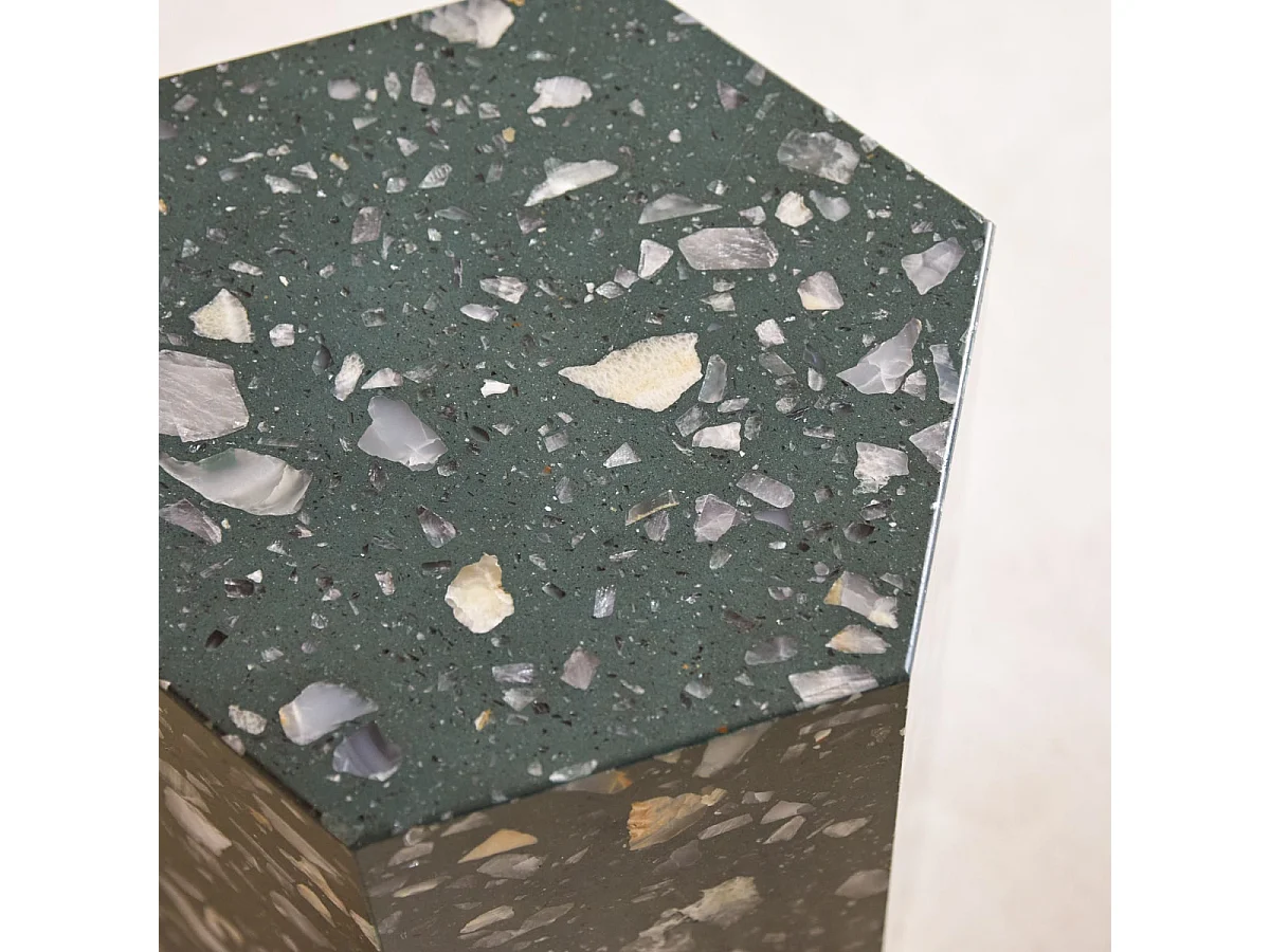 Tavolino da divano in terrazzo pregiato nero Zoé