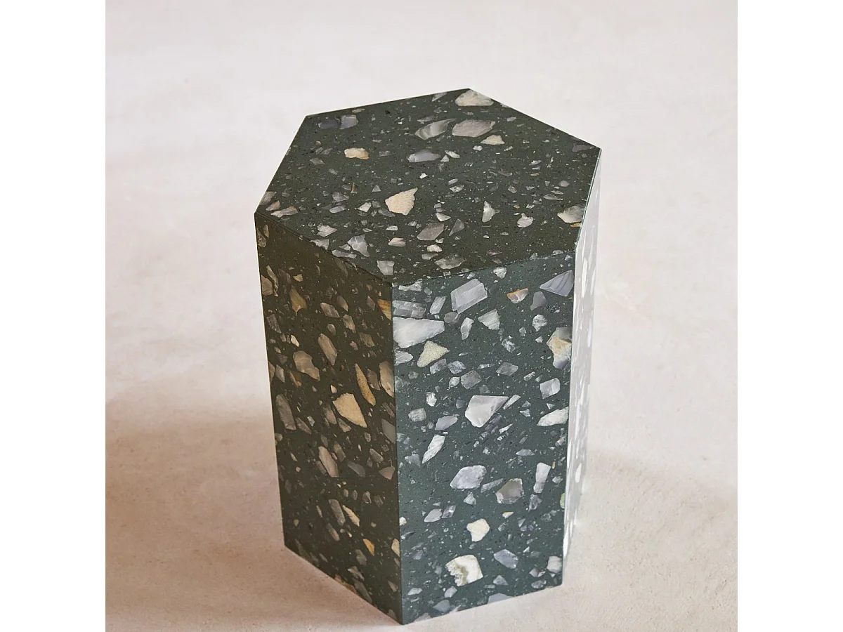 Tavolino da divano in terrazzo pregiato nero Zoé