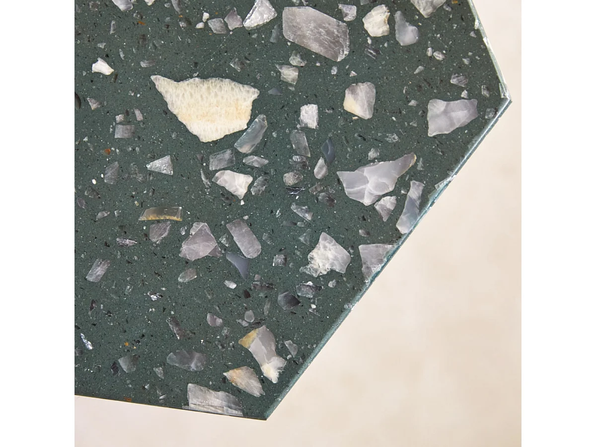 Tavolino da divano in terrazzo pregiato nero Zoé