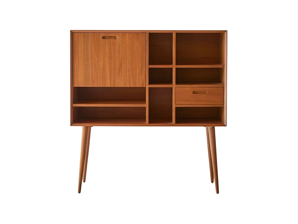 Bureau en bois d'acajou massif Magda 50's