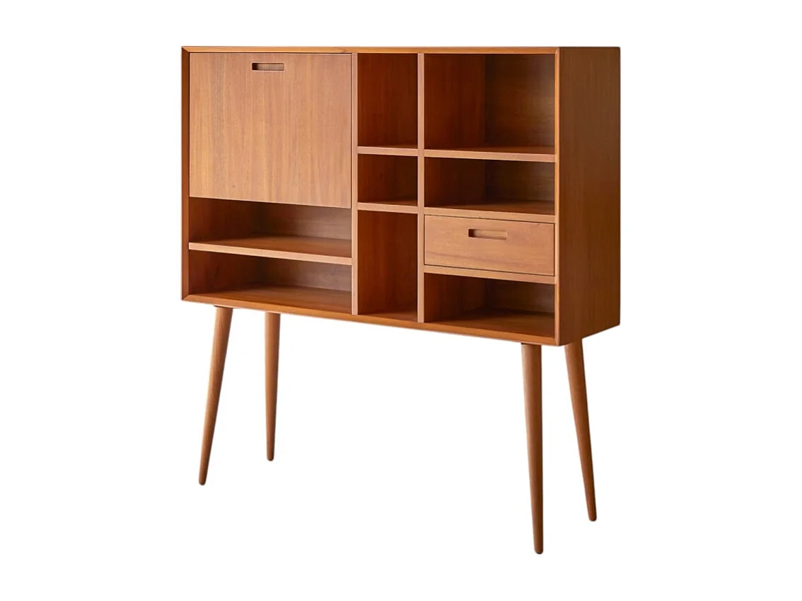 Bureau en bois d'acajou massif Magda 50's