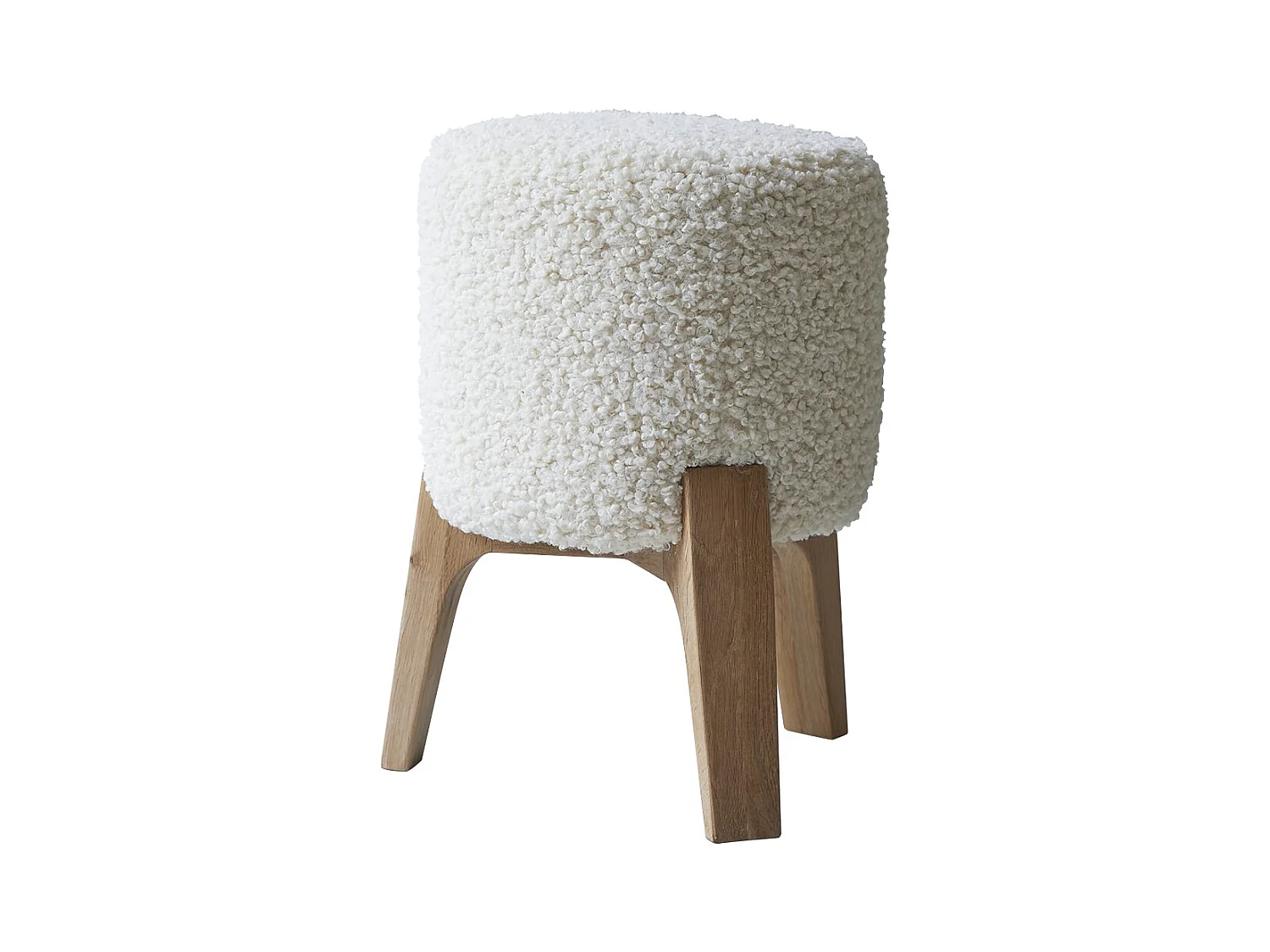 Pouf Drum M Himalaya in legno di quercia massello, 1 posto