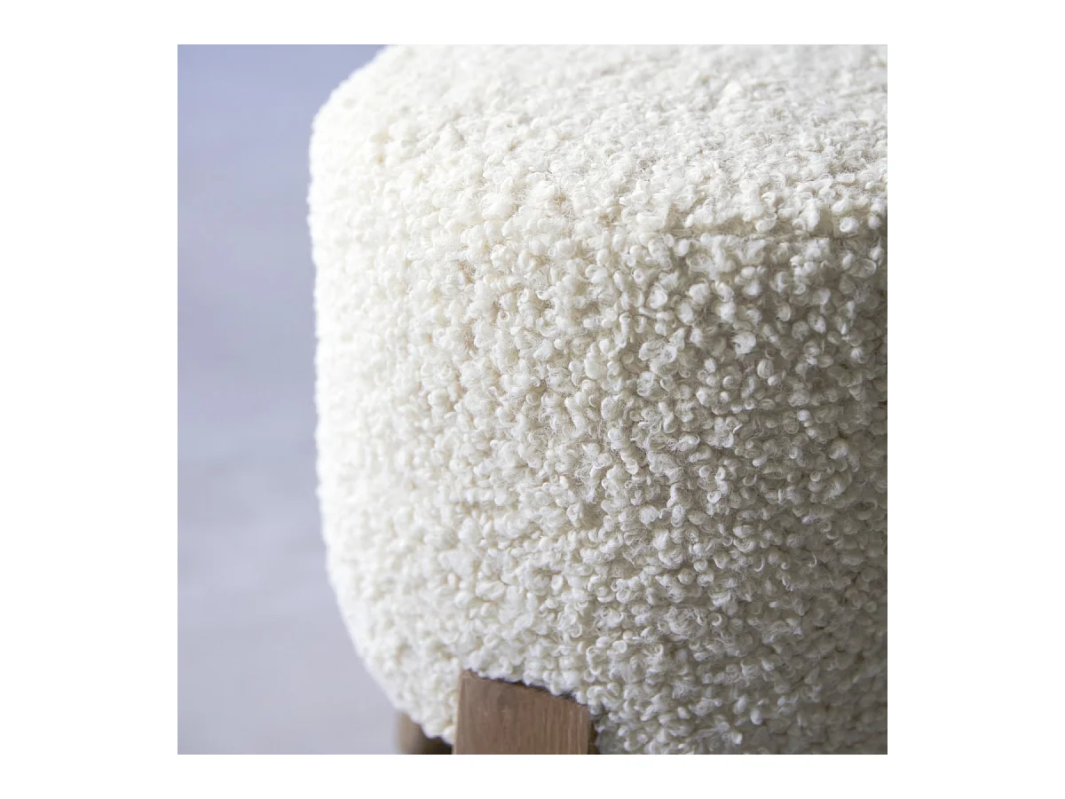 Pouf Drum M Himalaya in legno di quercia massello, 1 posto