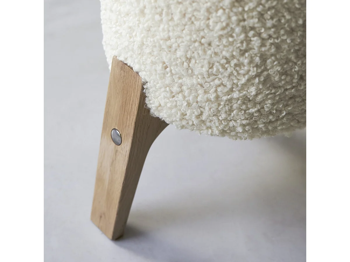 Pouf Drum M Himalaya in legno di quercia massello, 1 posto