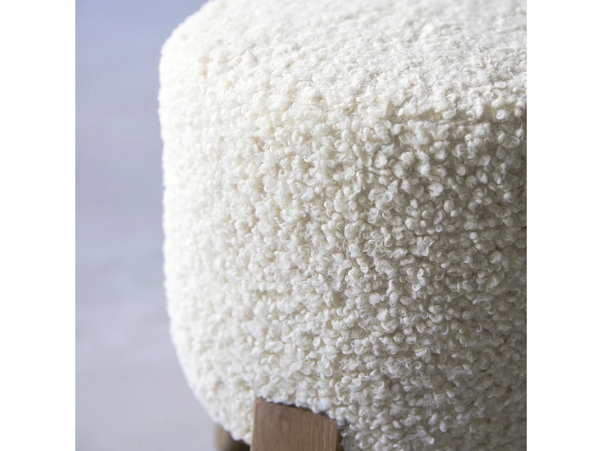 Pouf Drum M Himalaya en bois de chêne, 1 place