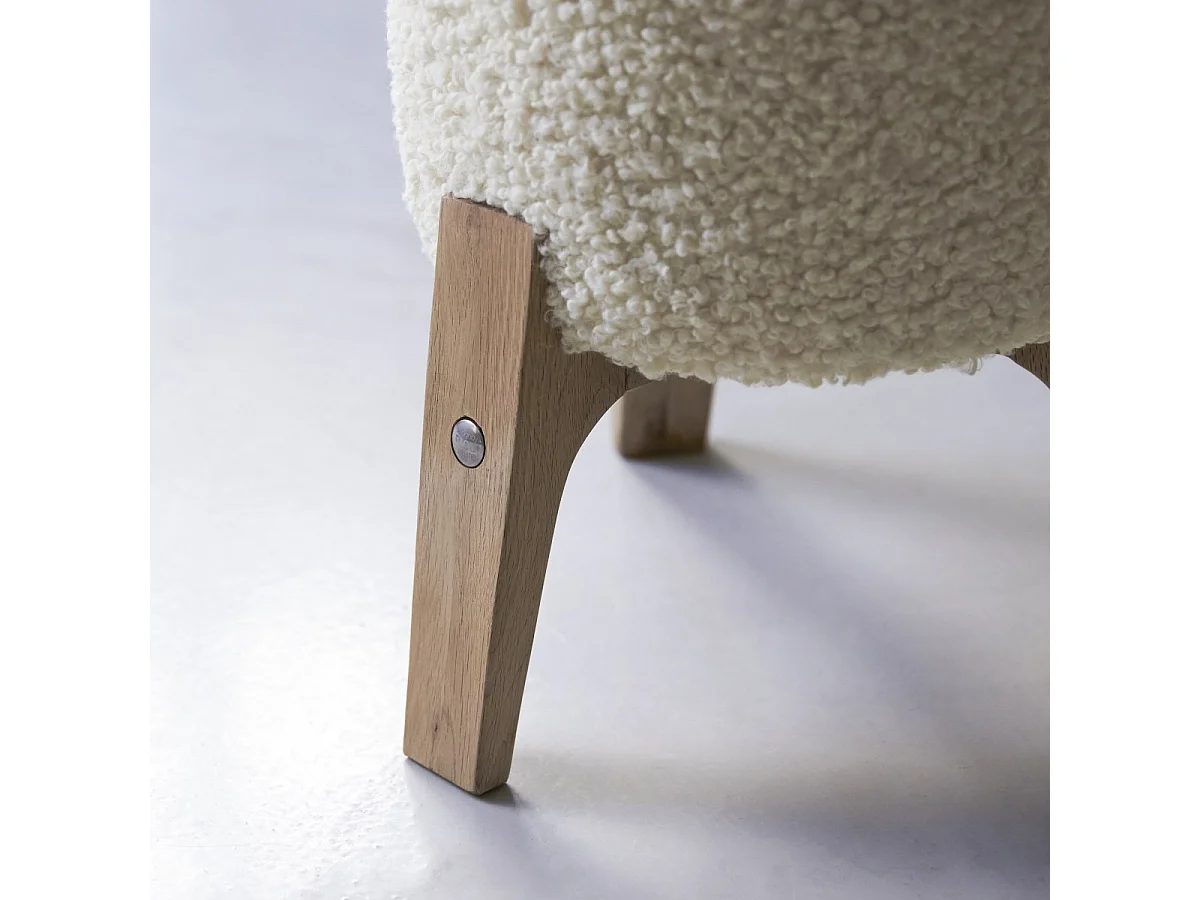 Pouf Drum M Himalaya en bois de chêne, 1 place