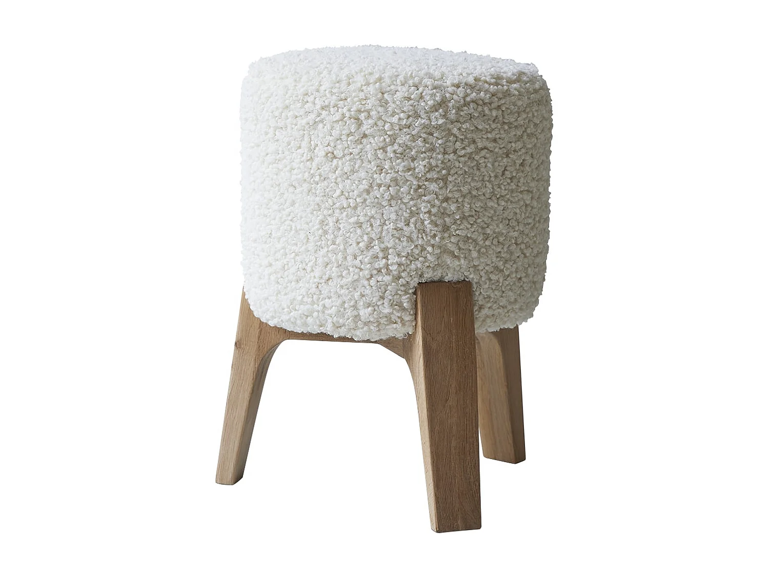 Pouf Drum M Himalaya en bois de chêne, 1 place