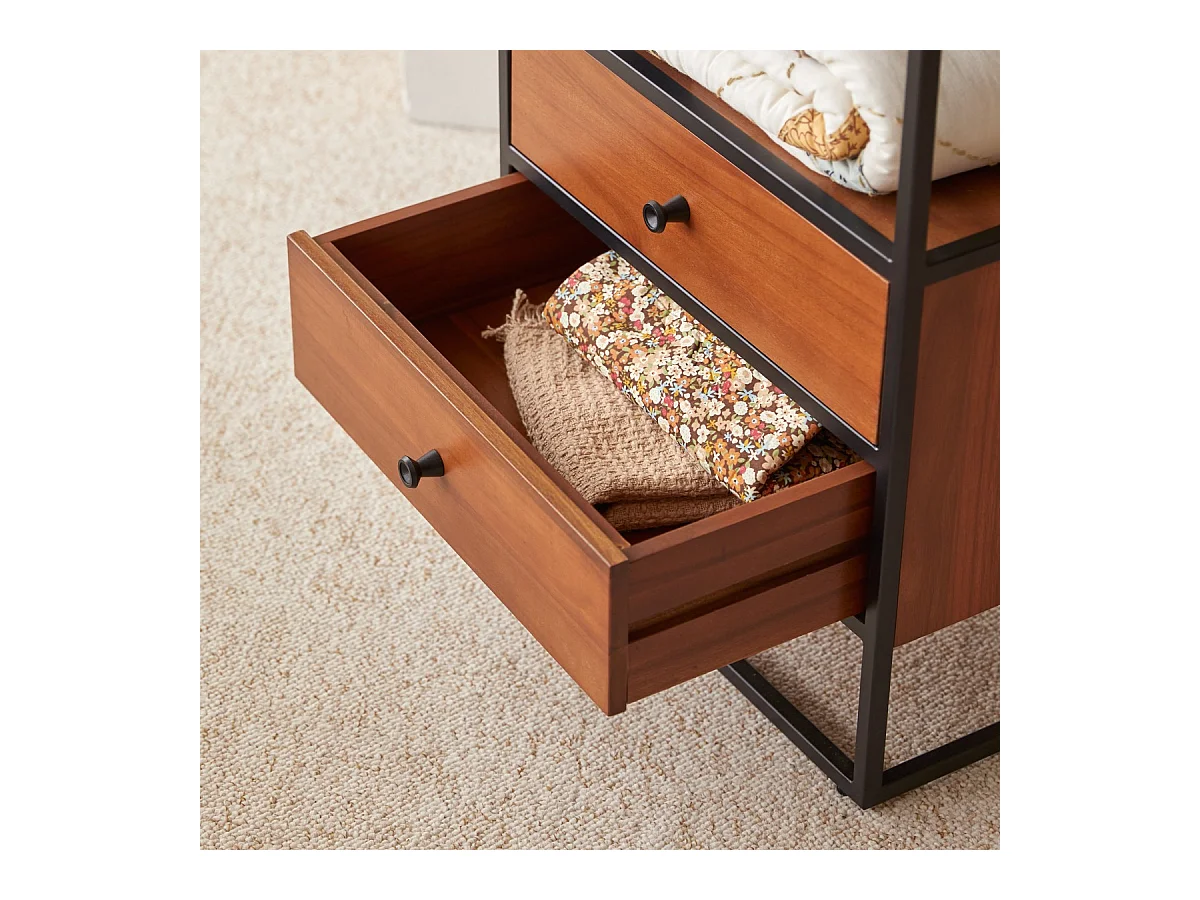 Colonne enfant en bois d'acacia et métal 175 Agra