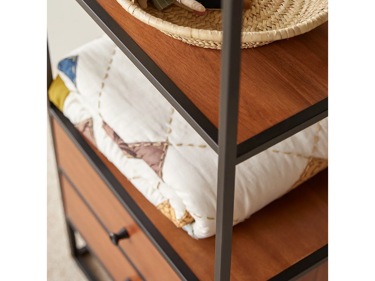 Colonne enfant en bois d'acacia et métal 175 Agra