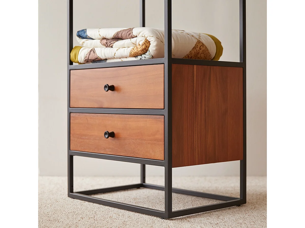 Colonne enfant en bois d'acacia et métal 175 Agra