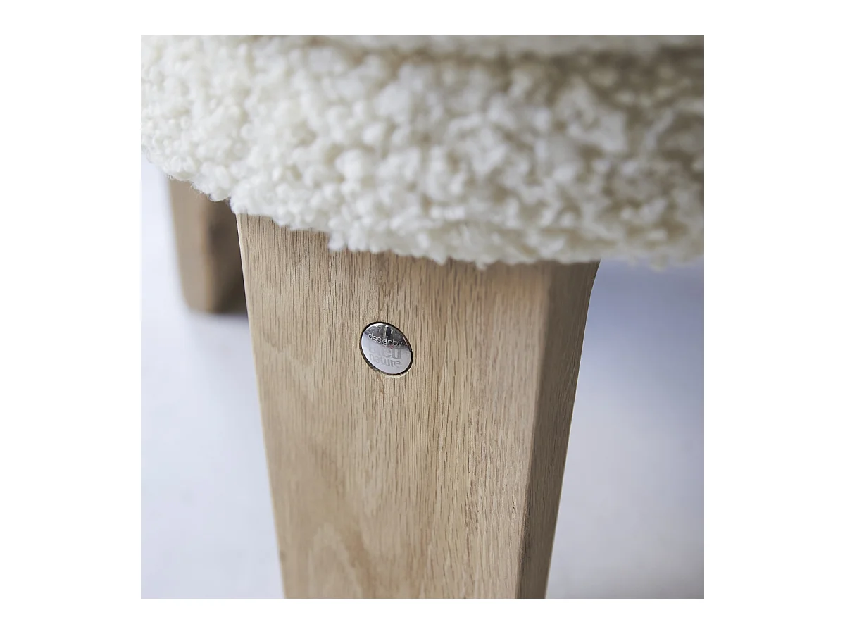 Sitzhocker Mattak Himalaya aus massiver Eiche ,1-Sitz