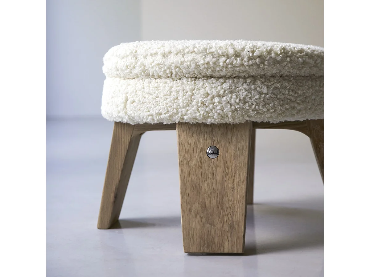 Pouf Mattak Himalaya en bois de chêne, 1 place