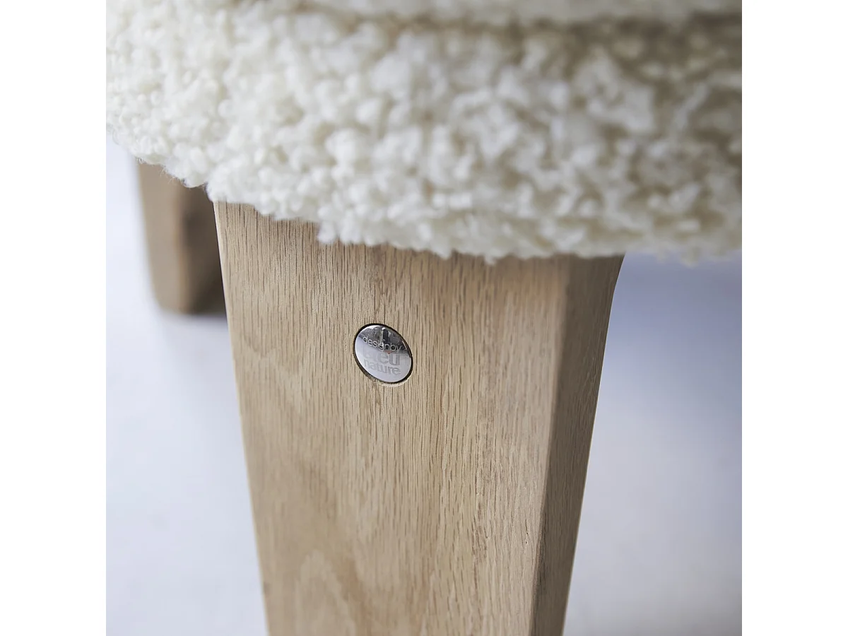 Pouf Mattak Himalaya en bois de chêne, 1 place