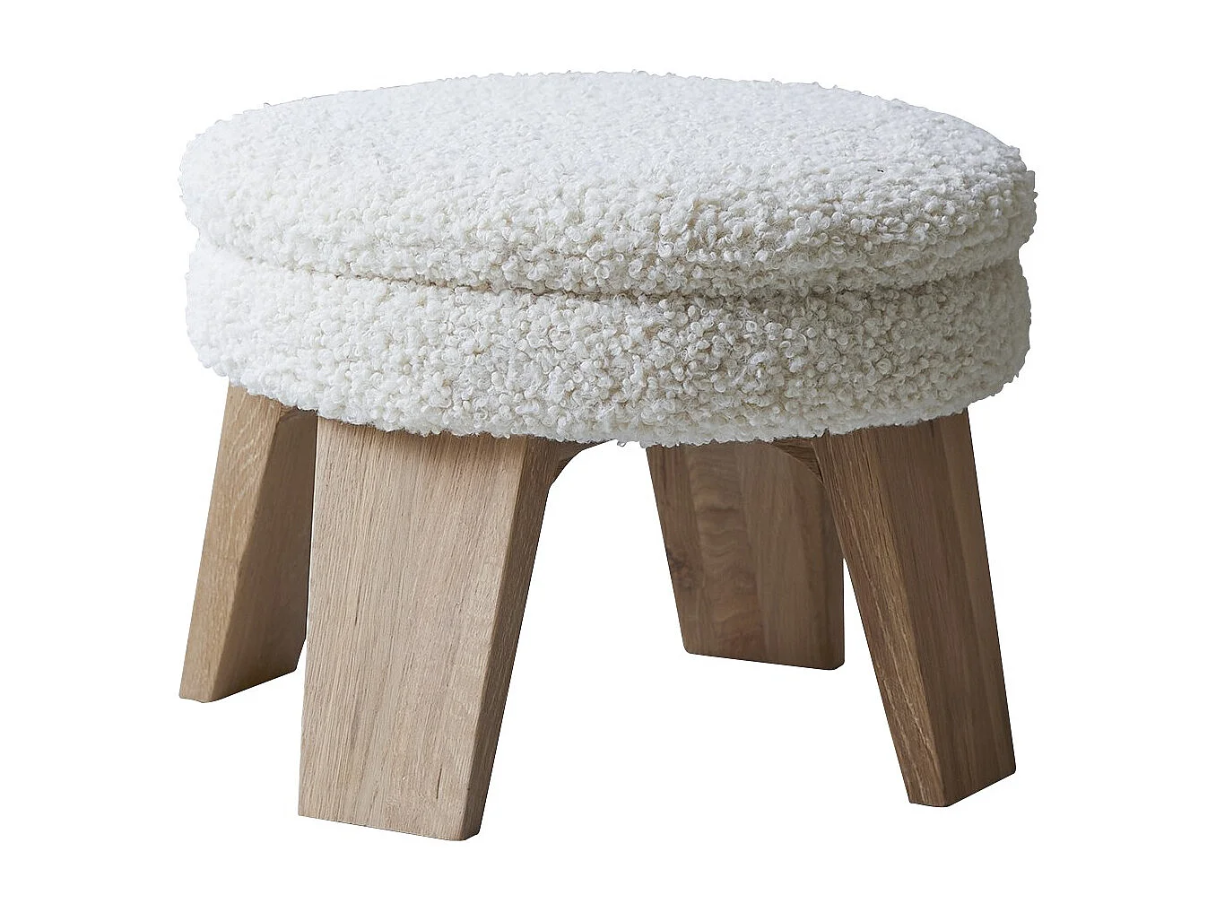 Pouf Mattak Himalaya en bois de chêne, 1 place