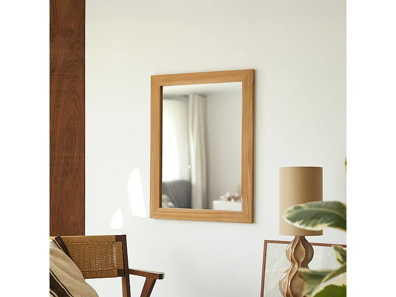 Specchio decorativo in legno di teak 120x90 cm Tona