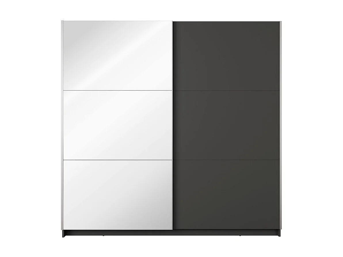 Armario ARSALA 150 cm gris grafito con espejo – 2 puertas correderas