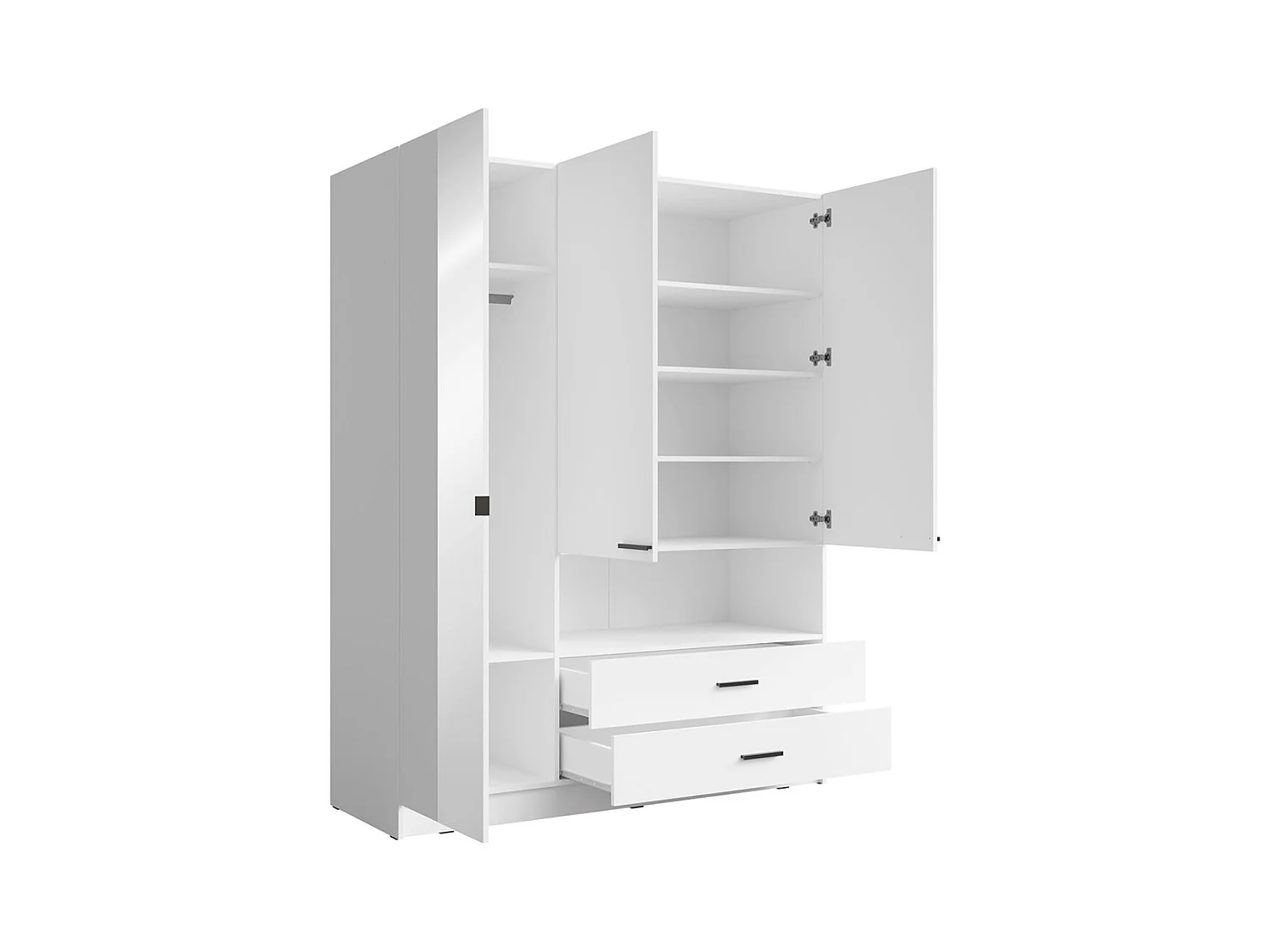 Armario de 3 puertas MEIJE – 158,3 x 200 x 54,6 cm – Color blanco