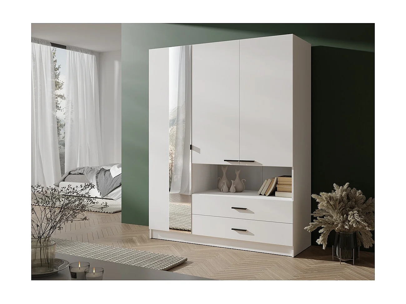 Armário 3 portas MEIJE – 158,3 x 200 x 54,6 cm – Cor branca