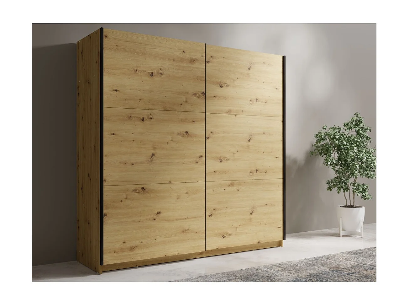 Armário ARSALA 150 cm em carvalho artesanal – 2 portas de correr