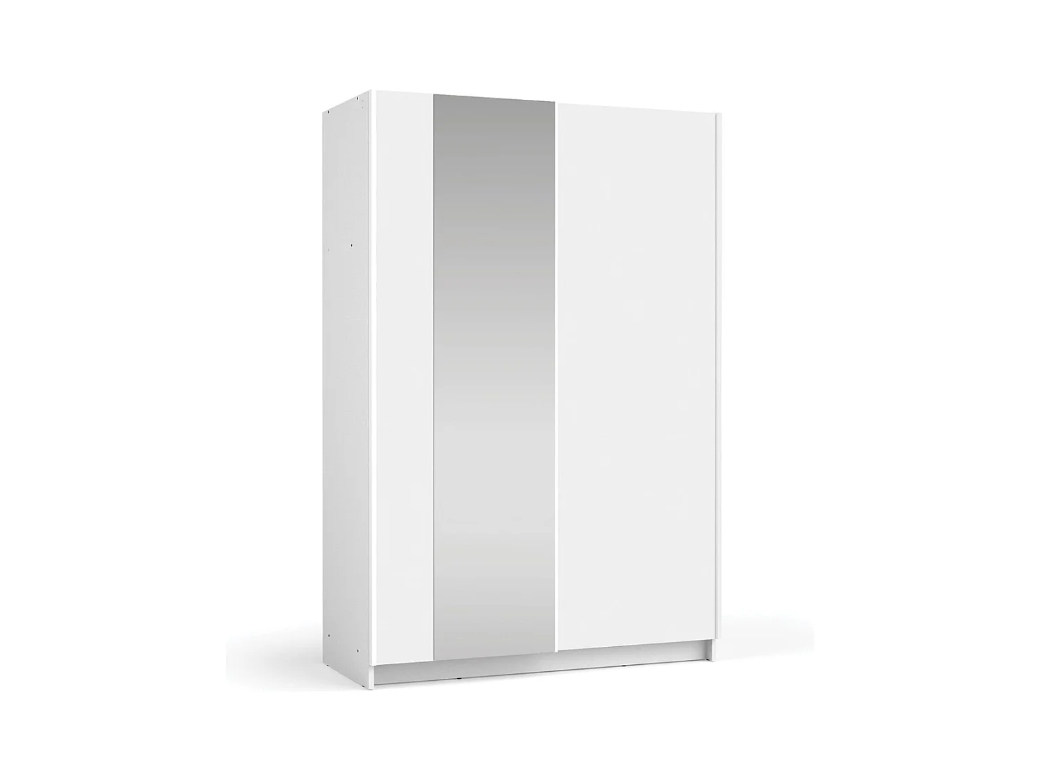 Armoire LYSIA 2 portes coulissantes avec miroir – 120 x 182 x 55 cm – Coloris blanc