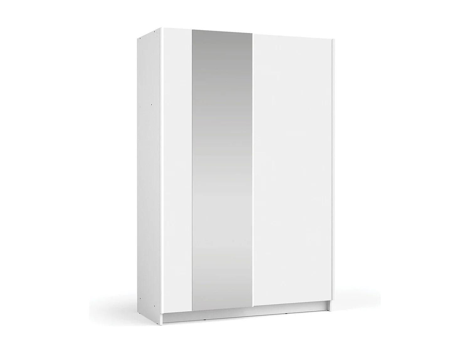 Armoire LYSIA 2 portes coulissantes avec miroir – 120 x 182 x 55 cm – Coloris blanc