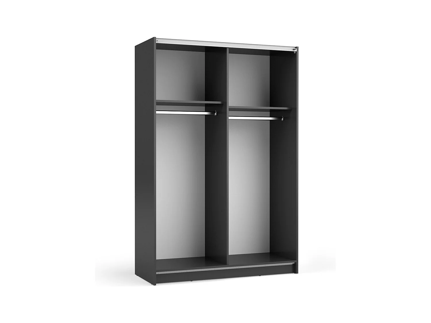 Armoire LYSIA 120 cm noir mat – 2 portes coulissantes avec miroir