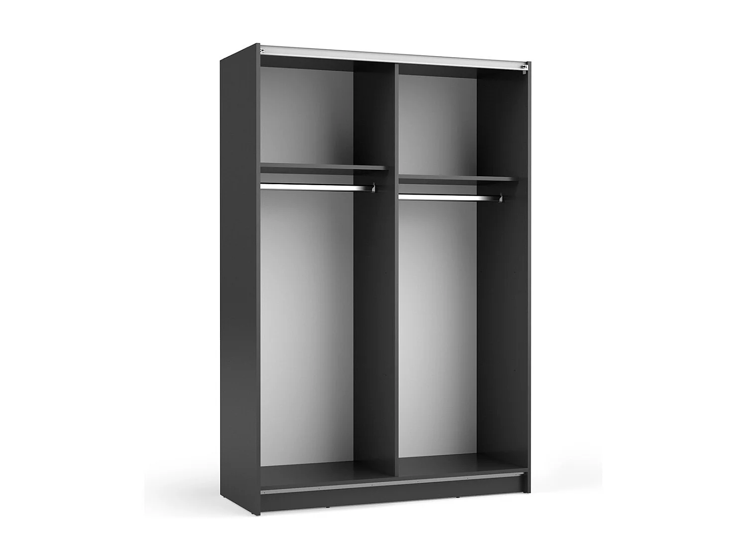 Armário LYSIA 120 cm preto fosco – 2 portas de correr com espelho