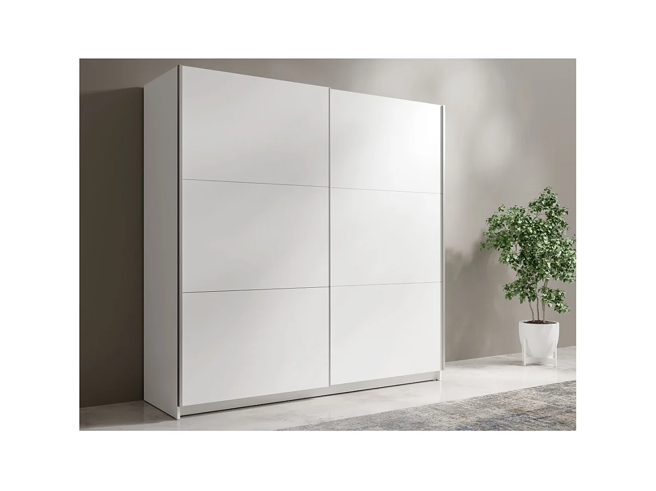 Armário branco com 2 portas de correr 150 cm – Coleção ARSALA