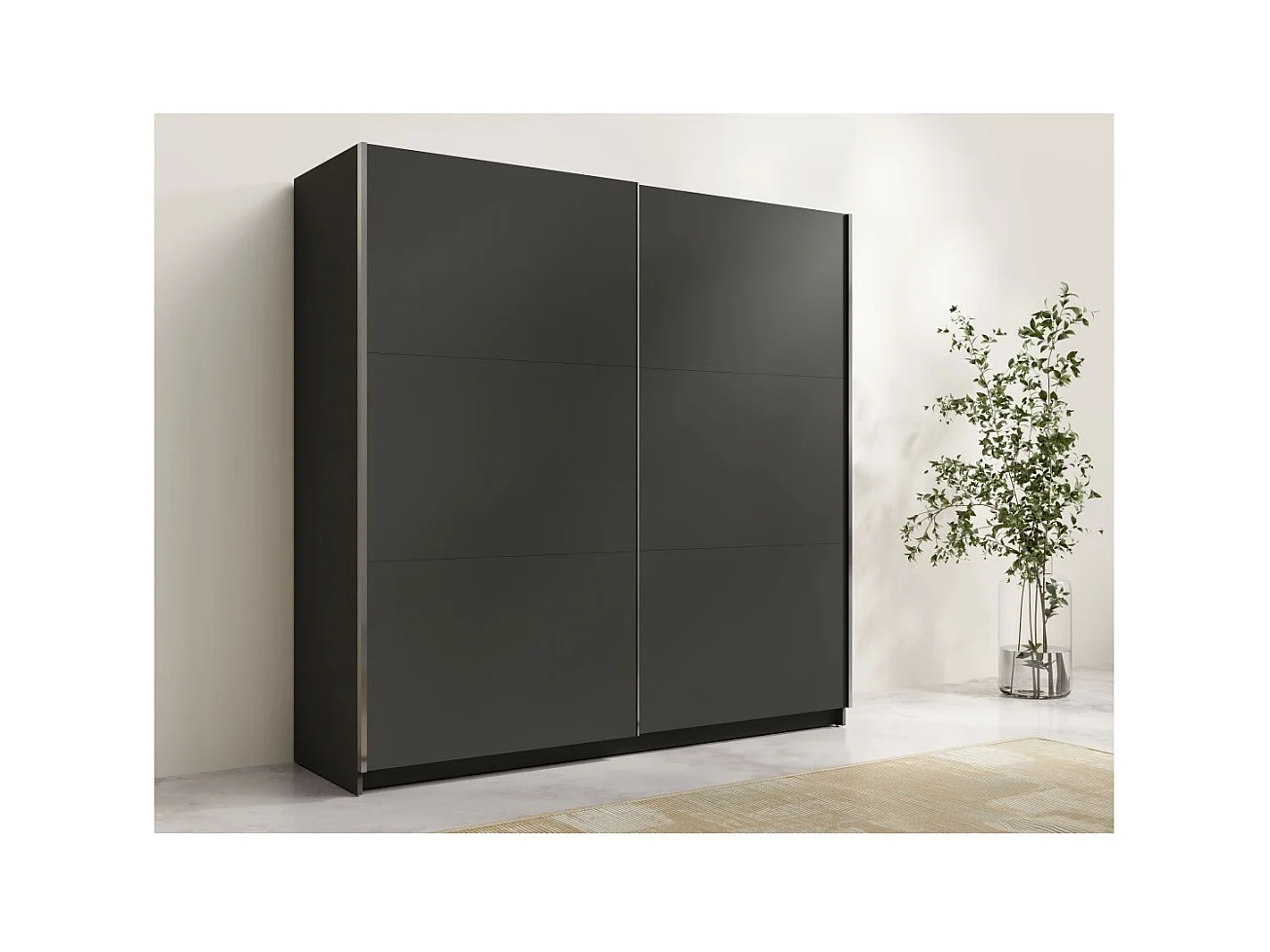 Armario ARSALA 150 cm en gris grafito – 2 puertas correderas