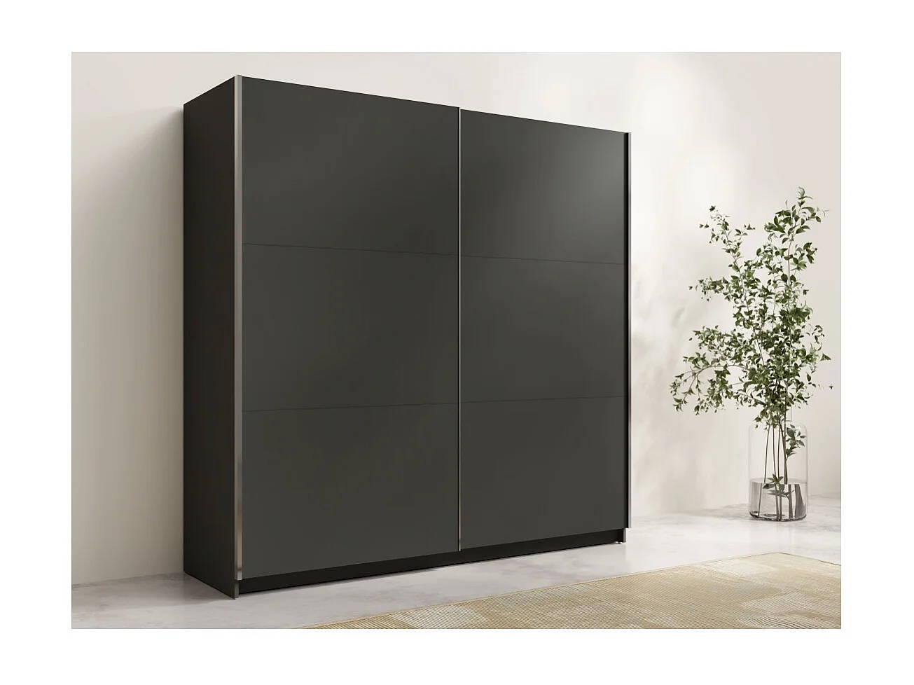 Armario ARSALA 150 cm en gris grafito – 2 puertas correderas