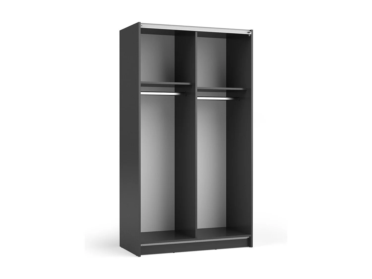 Armario LYSIA 100 cm negro mate – 2 puertas correderas con espejo