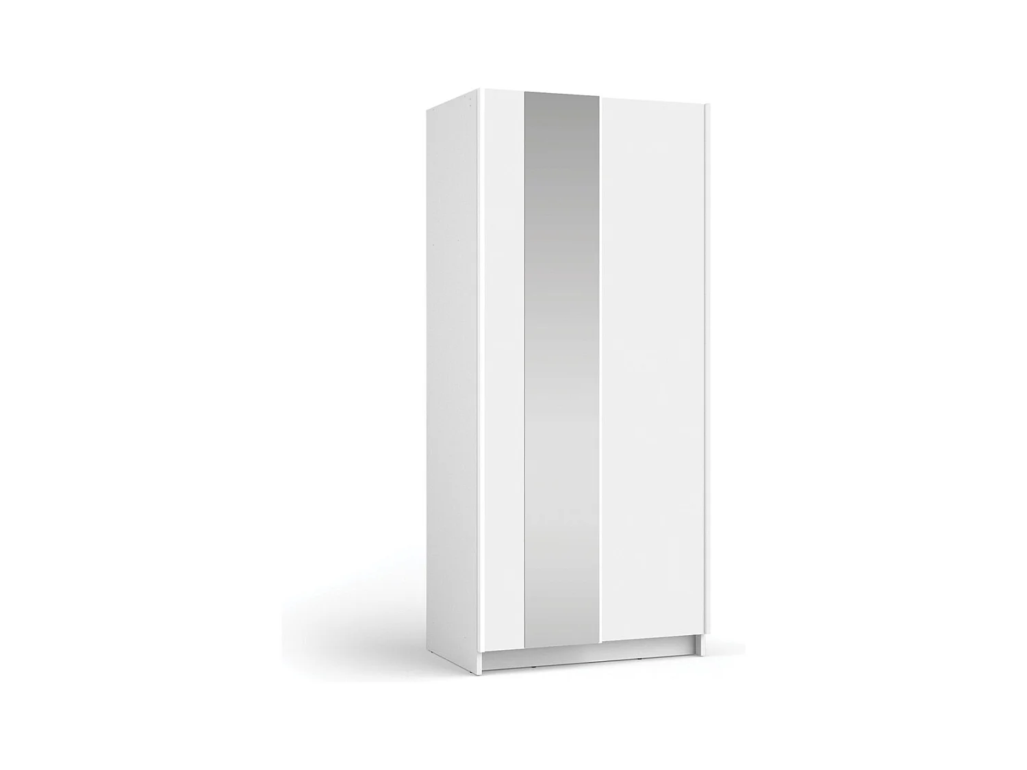 Armoire LYSIA 2 portes coulissantes avec miroir – 80 x 182 x 55 cm – Coloris blanc