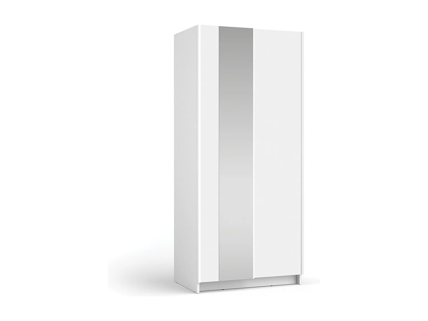 Armoire LYSIA 2 portes coulissantes avec miroir – 80 x 182 x 55 cm – Coloris blanc