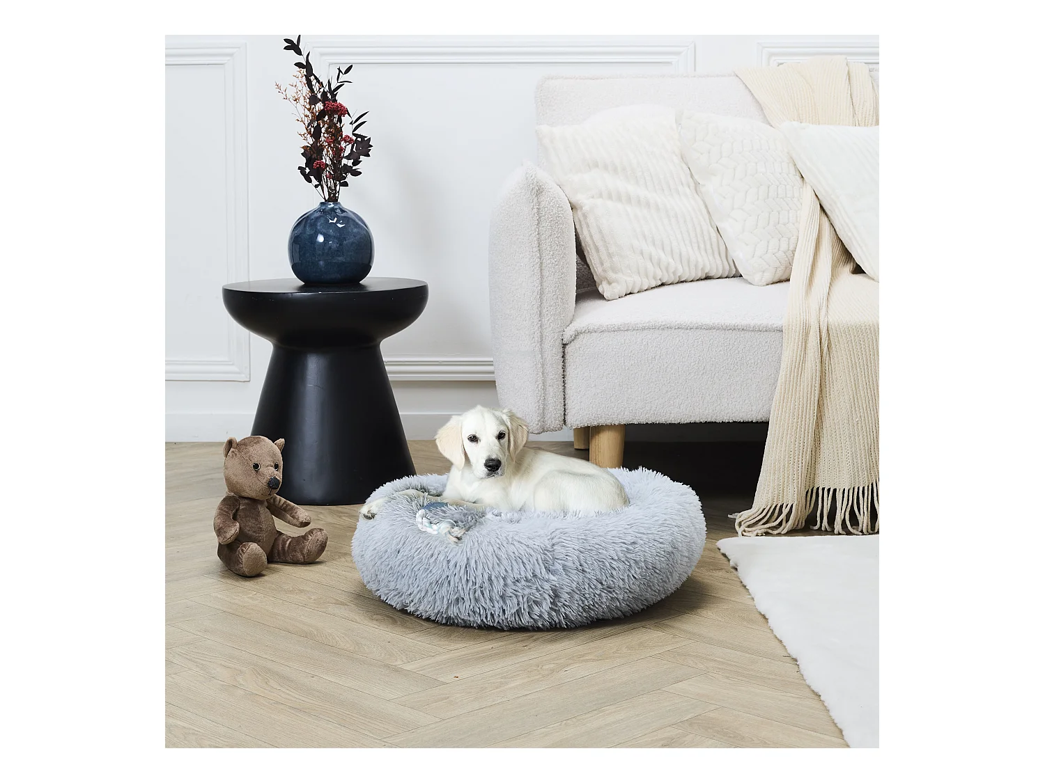 Coussin Lit Animaux Gris 50cm