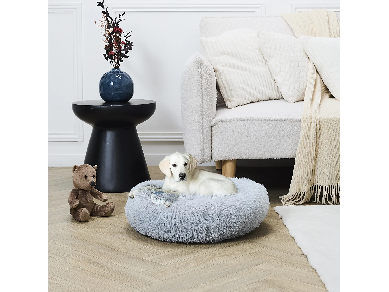 Coussin Lit Animaux Gris 50cm