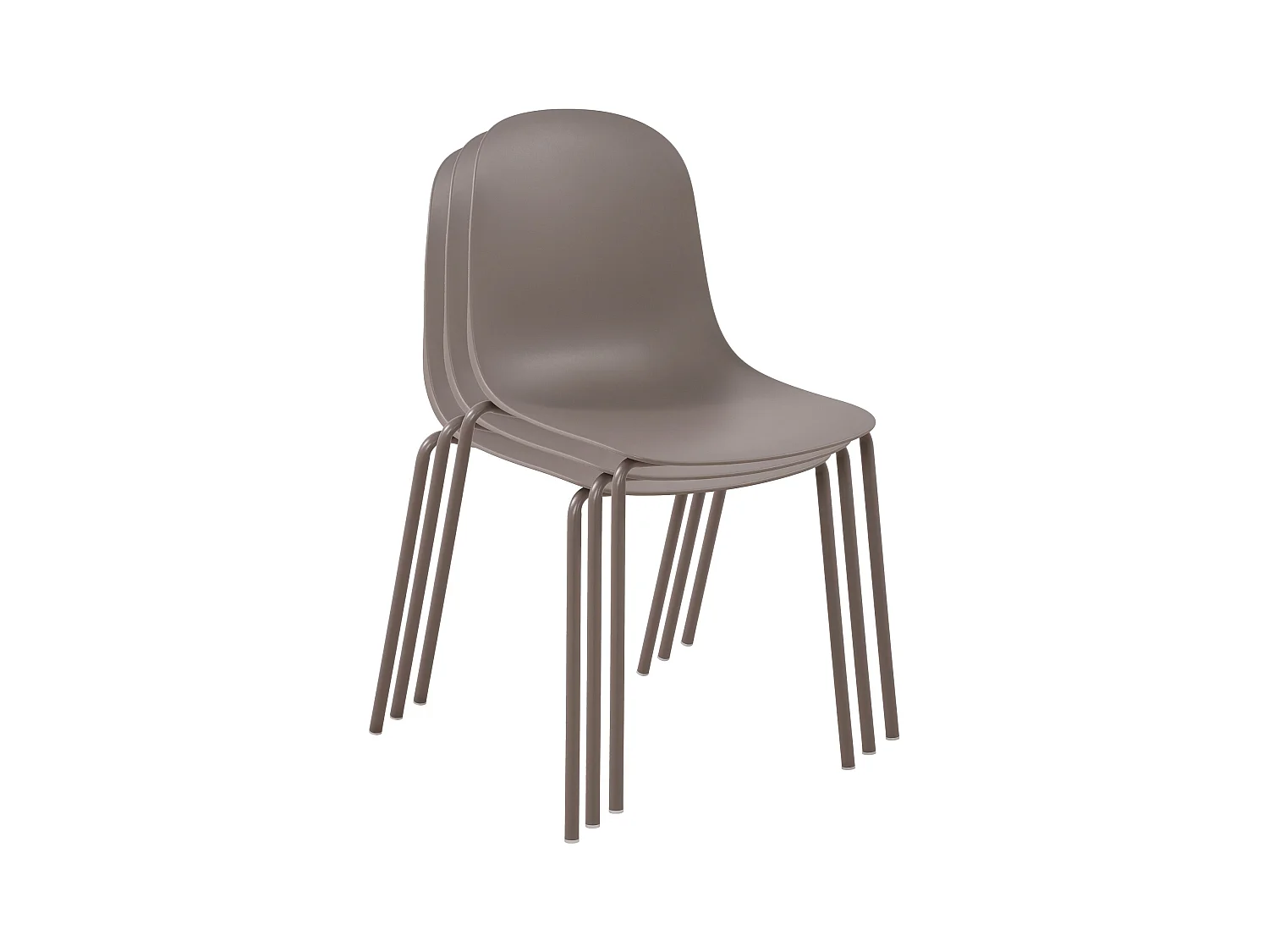 Lot de 2  Chaises de jardin - Plastique - Taupe - Hardin