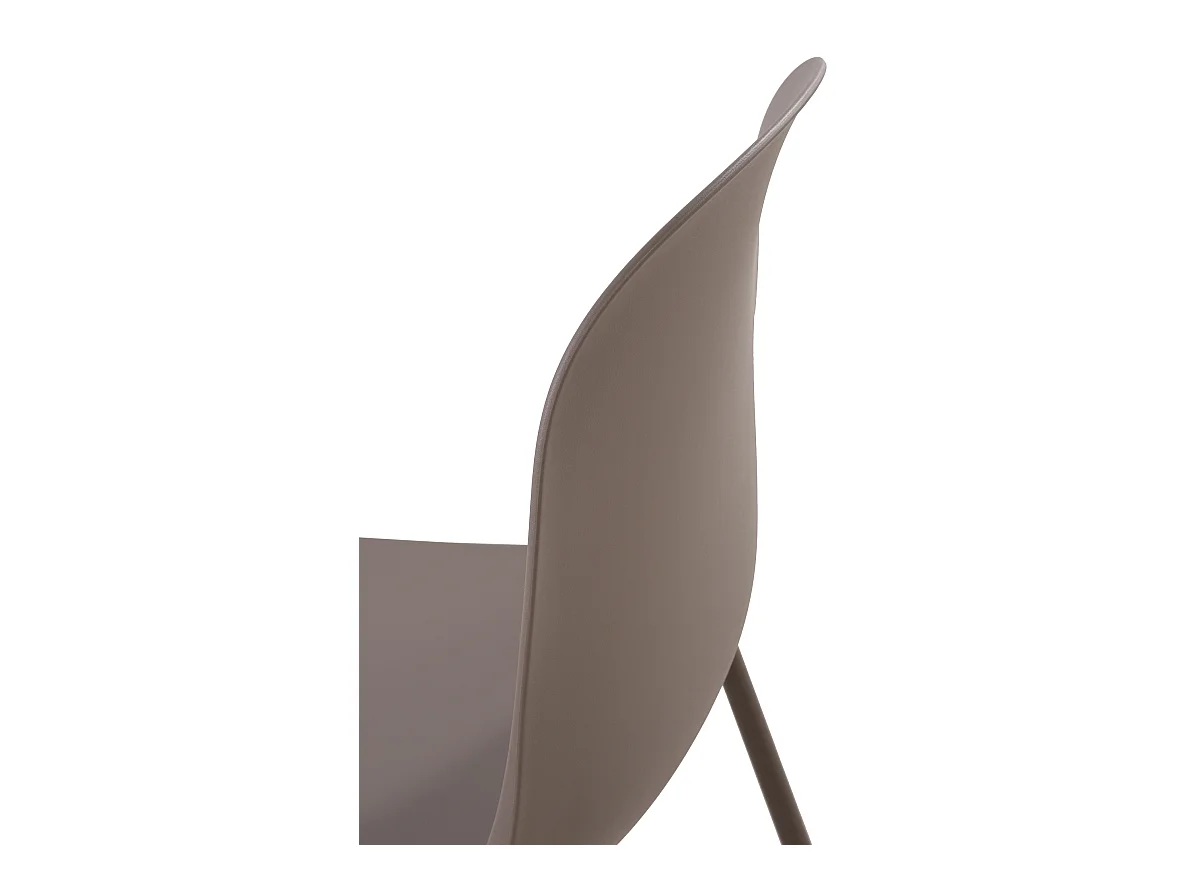 Lot de 2  Chaises de jardin - Plastique - Taupe - Hardin