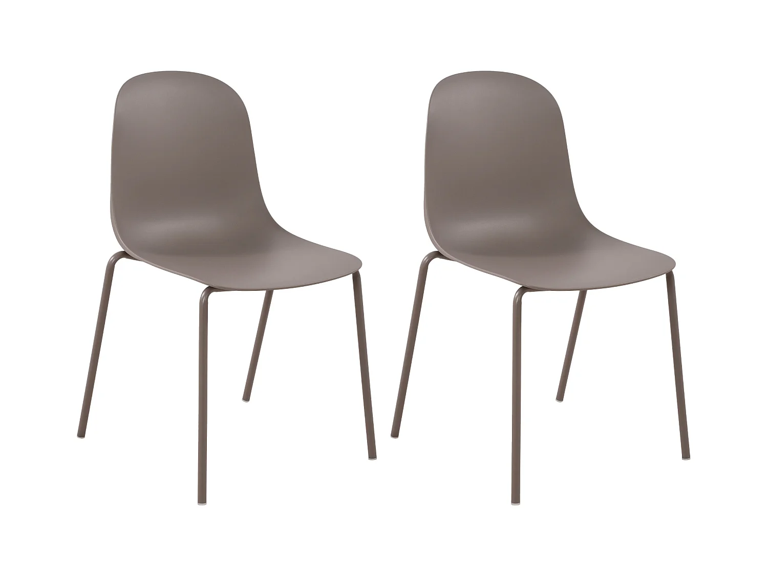 Lot de 2  Chaises de jardin - Plastique - Taupe - Hardin