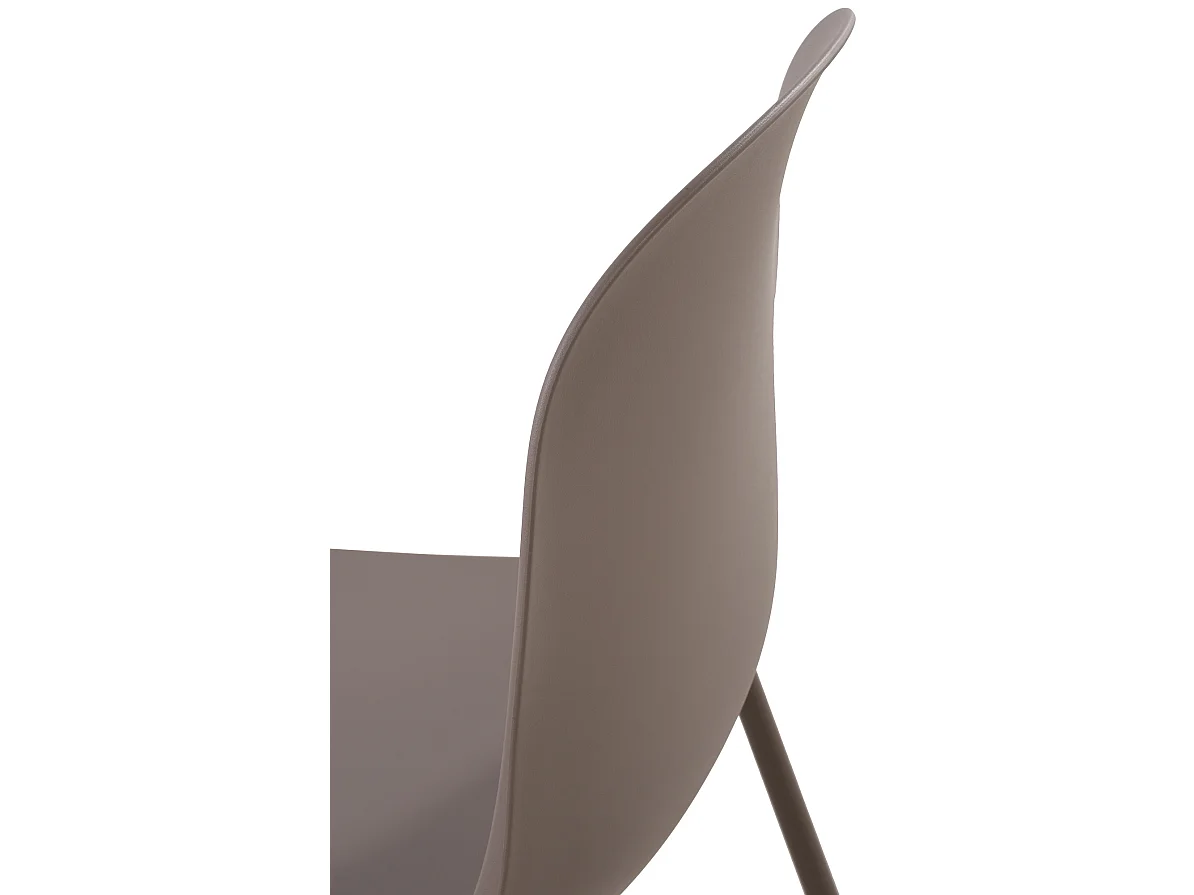 Lot de 2  Chaises de jardin - Plastique - Taupe - Hardin